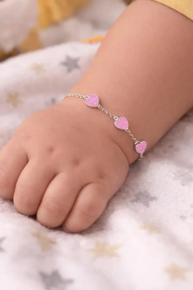 SILVER BABY HEART DESIGN BRACELET-2